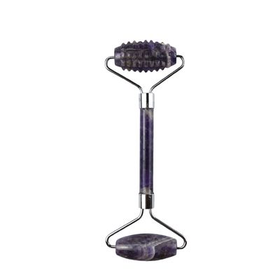 100% Original Natur Anti-Aging Guasha Massage Custom Amethyst Derma Gesichts Stein Ball Gua Sha Rollen Massager mit Logo
