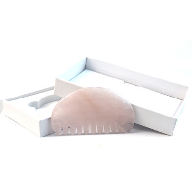 Gesichtsmassager Natürliches Rose Quarz Jade Haar Kamm Gua Sha Werkzeuge Jade Kopfhautmassager Für Kopfmassage Therapie Entlastung Kopfhaut Spannung