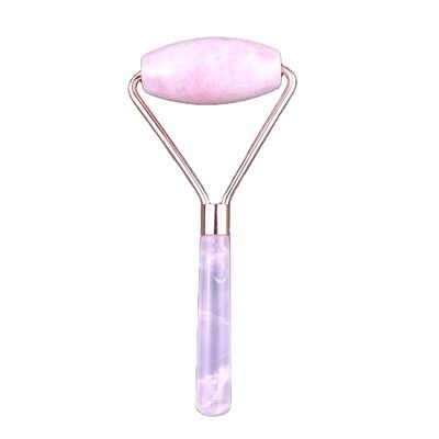 Natürliche Rose Quarz Gesichts-Guasha-Massage-Rolle Gua Sha Jade-Rolle für das Gesicht Anti-Aging-Therapie Rosa Farbe Gesichtsmassager