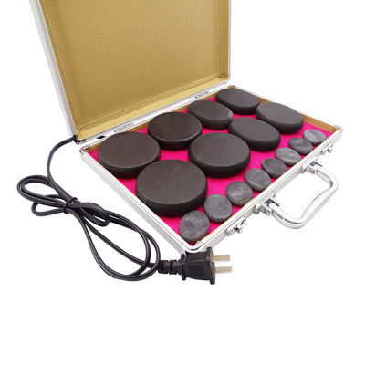 Erleben Sie die Vorteile der heißen Steinmassage mit 36 heißen Massagesteinen und einer Aluminiumheizkiste bei 220V 110v Spannung