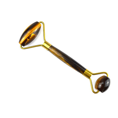 Muskelmassagetool 2024 Tiger Eye Stone Gesichts-Jade-Roller Guasha für Gesicht Auge Hals Gua Sha Massage Haut Schönheits-Tools