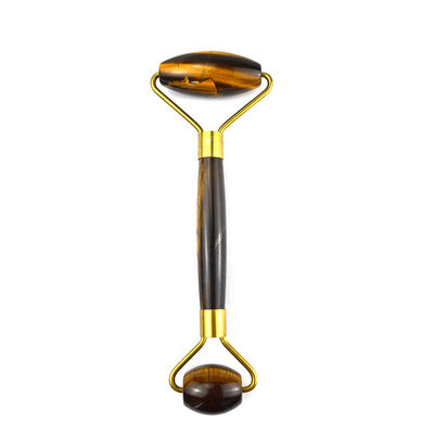 Muskelmassagetool 2024 Tiger Eye Stone Gesichts-Jade-Roller Guasha für Gesicht Auge Hals Gua Sha Massage Haut Schönheits-Tools