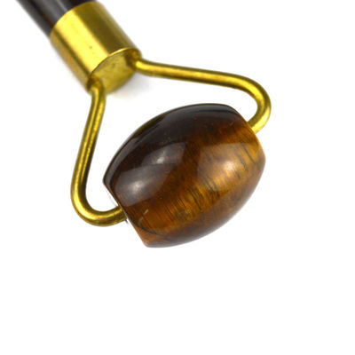 Muskelmassagetool 2024 Tiger Eye Stone Gesichts-Jade-Roller Guasha für Gesicht Auge Hals Gua Sha Massage Haut Schönheits-Tools