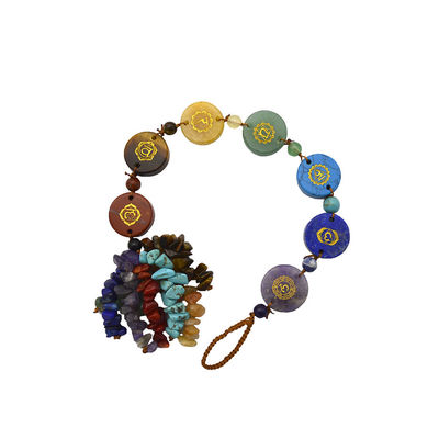 7 Chakra Steine Heilende Kristall Palm Taschenstein Reiki Balance Anhänger für Balance und Harmonie
