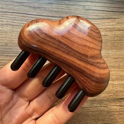 Körpermassage und Haarwachstum Rosenholz Massage Kamm für den Kopf Gua Sha 8.5*7.5*2.3cm
