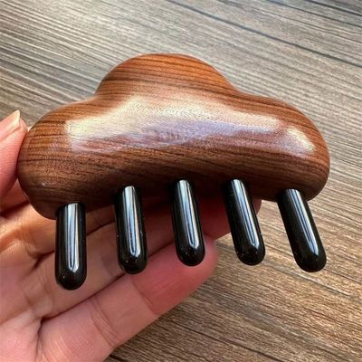 Körpermassage und Haarwachstum Rosenholz Massage Kamm für den Kopf Gua Sha 8.5*7.5*2.3cm