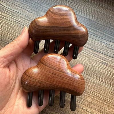 Körpermassage und Haarwachstum Rosenholz Massage Kamm für den Kopf Gua Sha 8.5*7.5*2.3cm
