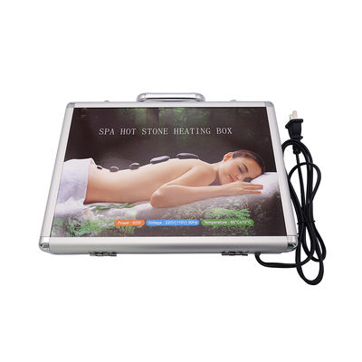 16 Stück Sätze Spa Heißstein Massage Set mit Heizung Kit Basalt Heizung Massage Stein Set Schwarz mit Aluminium Heizung Box