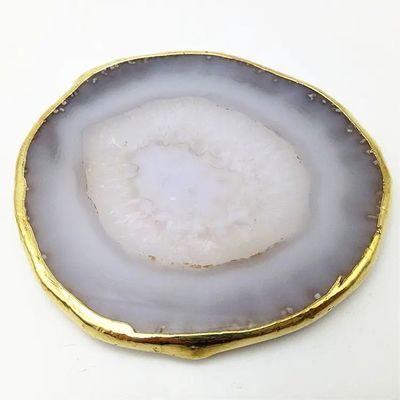 Regionale Besonderheit Agate Coaster Graue Scheiben Polierte Kristall Naturgemäste Blumenkrug Gravur Volkskunst Schnitzerei