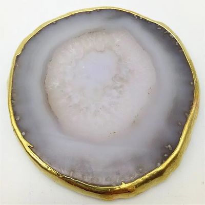 Regionale Besonderheit Agate Coaster Graue Scheiben Polierte Kristall Naturgemäste Blumenkrug Gravur Volkskunst Schnitzerei