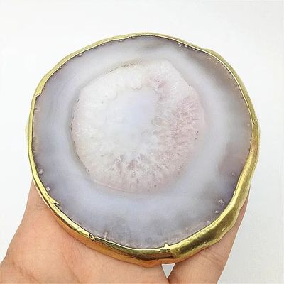 Regionale Besonderheit Agate Coaster Graue Scheiben Polierte Kristall Naturgemäste Blumenkrug Gravur Volkskunst Schnitzerei