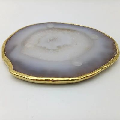Regionale Besonderheit Agate Coaster Graue Scheiben Polierte Kristall Naturgemäste Blumenkrug Gravur Volkskunst Schnitzerei