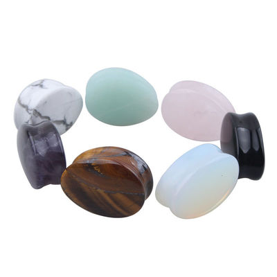Stein Ohrmuschel Ausdehnung Pug Piercing Körper Schmuck Naturkristall Jade Stein beliebt OEM ODM Agat Stecker Tunnel Schmuck