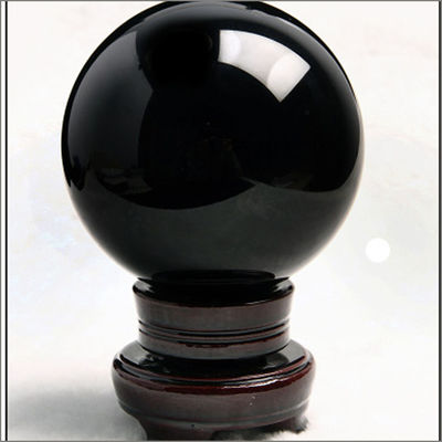 Natürliche schwarze Obsidian Kugel Heilstein mit Kugelkugel Eigenschaften Große Kristallkugel