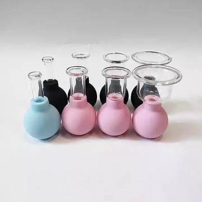 15/25/35/55mm 4 Stück Silikonglas Gesichtssaug-Cupping-Set für Vakuumsug-Massage-Therapie auf Augen Gesicht und Körper