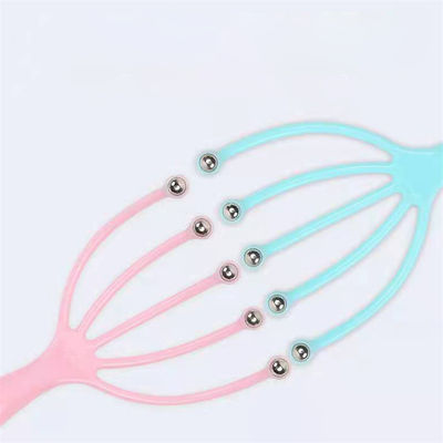 Blau/Pink Fünf-Klauen-Kopf-Massager Stahlkugel für Kopfhaut-Relaxations-Massagetools 100g Kopfschmerzlinderung Meridian-Dredging-Tools