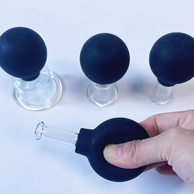 Set von 4 Medizinischen Therapie-Tassen Silikon-Vakuum-Tasse-Brille für Anti-Cellulite und Gesichtsmassage