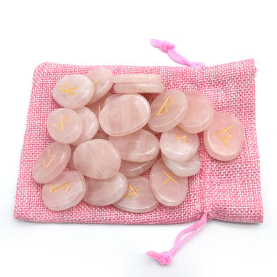 Stonegewürfelter Stein in Form von Rose Quarz Wahrsagestein Edelstein Runensteine mit Fee-Thema