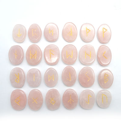 Stonegewürfelter Stein in Form von Rose Quarz Wahrsagestein Edelstein Runensteine mit Fee-Thema