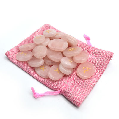 Stonegewürfelter Stein in Form von Rose Quarz Wahrsagestein Edelstein Runensteine mit Fee-Thema