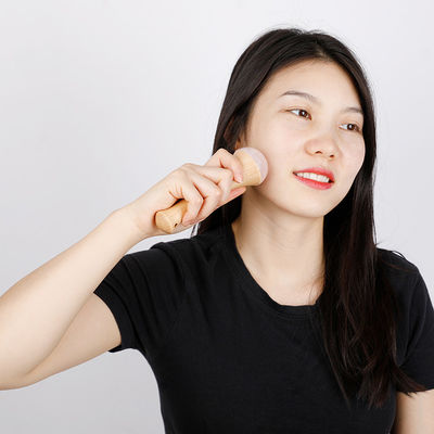 Körpermassager Holzgriffe Rosenquarz für Meridian-Doggen und Gua Sha Entspannungsmassage