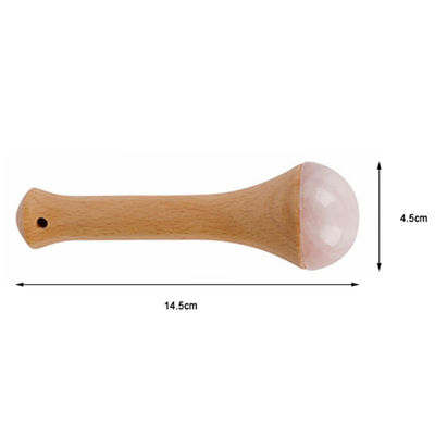 Körpermassager Holzgriffe Rosenquarz für Meridian-Doggen und Gua Sha Entspannungsmassage