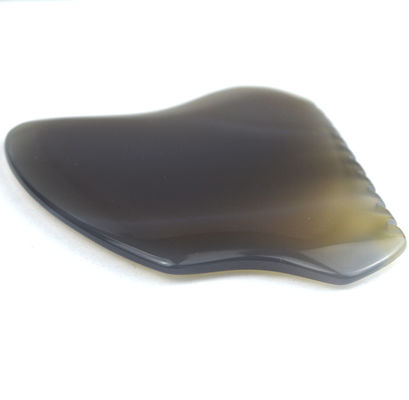Gesichtsmassager Grau Agat Jade Gua Sha Stein für Massage benutzerdefinierte Schaben Therapie Werkzeug