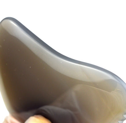 Gesichtsmassager Grau Agat Jade Gua Sha Stein für Massage benutzerdefinierte Schaben Therapie Werkzeug