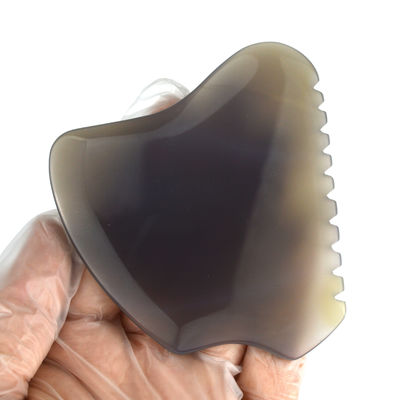 Gesichtsmassager Grau Agat Jade Gua Sha Stein für Massage benutzerdefinierte Schaben Therapie Werkzeug