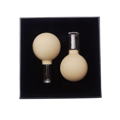 Lichtbrauner Glas Akupunktur Vakuum Hijama Smart Gesichtsbeutel Set Gummi Beutel Beutel Therapie Massager für Nutzen