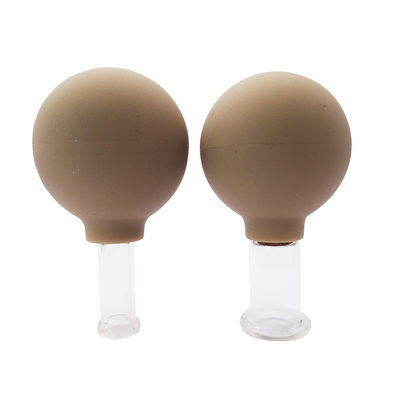 Lichtbrauner Glas Akupunktur Vakuum Hijama Smart Gesichtsbeutel Set Gummi Beutel Beutel Therapie Massager für Nutzen