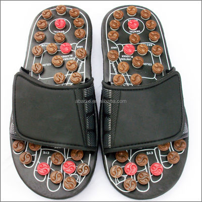 2020 Jade Stein Gesundheitsversorgung Heilung Akupunktur Schuhe Echte Leder Massage Slipper für Schuhe Natürliche Fußmassage