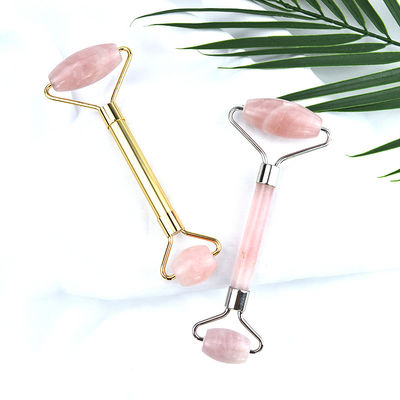 Gesichtsmassage-Ausrüstung Rosa Rose Quarz Gua Sha Massage Natürliche Jade Eiswalze für Anti-Aging-Therapie Nephrit Stein