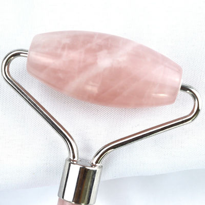 Gesichtsmassage-Ausrüstung Rosa Rose Quarz Gua Sha Massage Natürliche Jade Eiswalze für Anti-Aging-Therapie Nephrit Stein