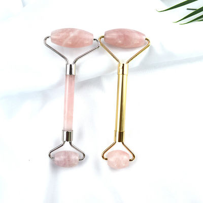 Gesichtsmassage-Ausrüstung Rosa Rose Quarz Gua Sha Massage Natürliche Jade Eiswalze für Anti-Aging-Therapie Nephrit Stein