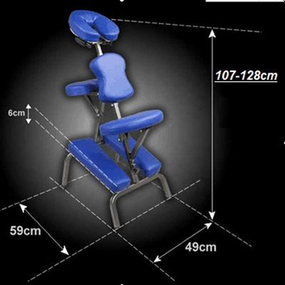 Personalisiertes Logo Blaue Master Massage Professionelle tragbare Massagesessel mit Funktion und manueller Steuerung