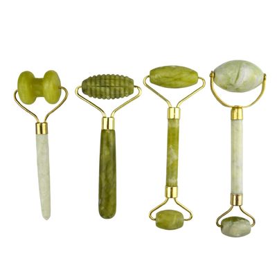 Gesichtsmassager Xiuyan Jade Doppelkopf Natürliche Gesichtsschönheitsmassage Werkzeug Jade Roller Gesicht Dünnmassager Entspannungswerkzeug