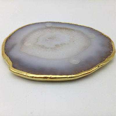 Regionale Besonderheit Achat Coaster Graue Scheiben Polierter Kristall Natürlicher Edelstein Blumenkrug Gravur Volkskunst Schnitzerei Schnitzerei