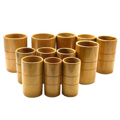 12 Stück natürlicher Bambus-Cupping-Therapie-Set Traditionelle Bambus-Dummeltaschen für eine verbesserte Durchblutung