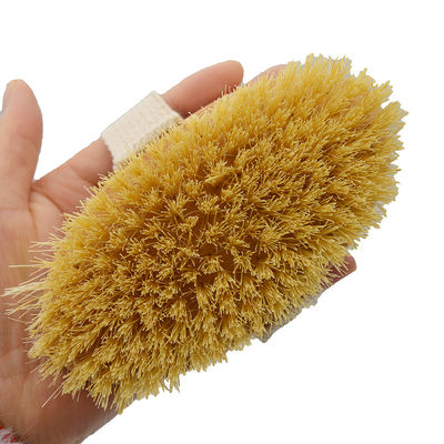 Sisal Bristle Trockene Körperbürste zur Exfoliation von Cellulite und Massage trockener Haut in Holzfarbe