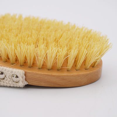Sisal Bristle Trockene Körperbürste zur Exfoliation von Cellulite und Massage trockener Haut in Holzfarbe