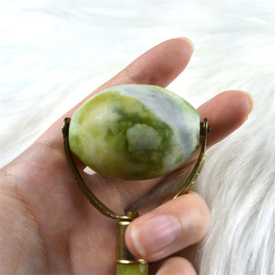 Ein eigenes Logo verfügbard 100% natürliches Xiuyan Jade Gesicht Guasha Roller Grüner Jade Gesichts Gua Sha Massager Stein Hautpflege