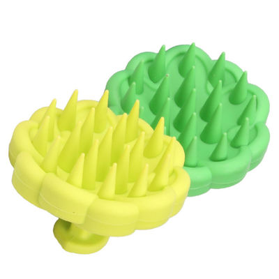 Weiches Silikon-Skalpmassager Shampoo Haarmassage Bürste Kopfhaut Reinigungsbürste mit benutzerdefiniertem Logo Unterstützung