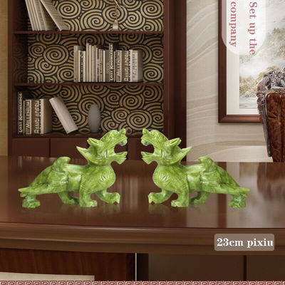 Regional Feature Paar Naturjade Pixiu Home Office Feng Shui Jade Schnitzerei Handwerk Jade Ornamente Feng Shui Pixiu