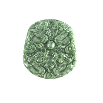Jade Smaragd Unsterblicher Bodhisattva Drachen Anhänger Halskette Ornamente Chinesische traditionelle Figur mit regionalen Merkmalen