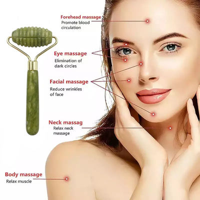 Einkopf Spiked Gesichtsmassage Jade-Rolle für Anti-Aging Gesichts Schönheit mit 100% natürlichen Jade-Stein und kundenspezifisches Logo