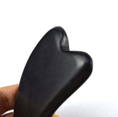 2024 Schwarzer Bian Stein Herzform Gua Sha Massagetool Erhältliches Logo Massager für Spa Entspannungsmeditation