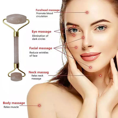 Perfecore Jade Roller Beauty Rose Quarz Guasha Roller Gesicht Hals Gua sha Massagetool Stein für Handwerk Handwerk und Hautpflege