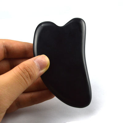2024 Schwarzer Bian Stein Herzform Gua Sha Massagetool Erhältliches Logo Massager für Spa Entspannungsmeditation