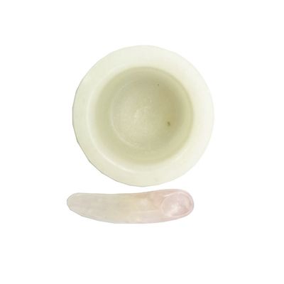 Technik Polsterte natürliche weiße Jade-Maske Schüssel und Spatula-Set für perfekte Maskenkonsistenz